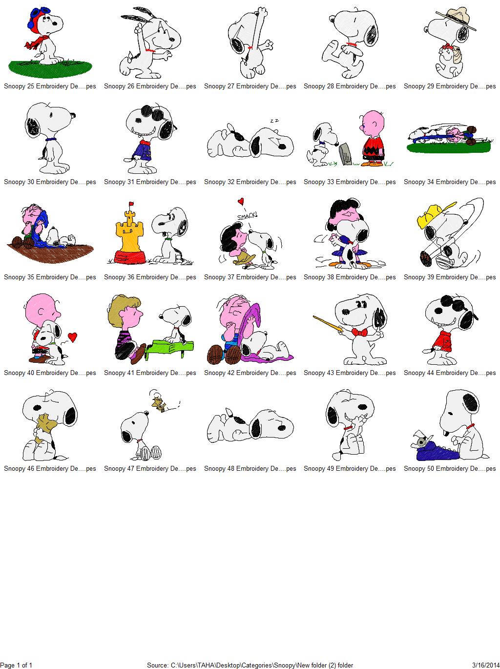 Snoopy Embroidery Designs